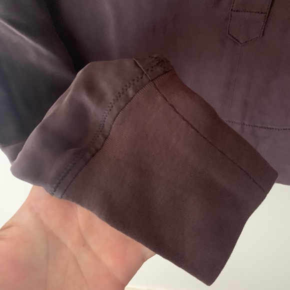 Brochu Walker Silk Half-Button Down Brown Small - Picture 10 of 11